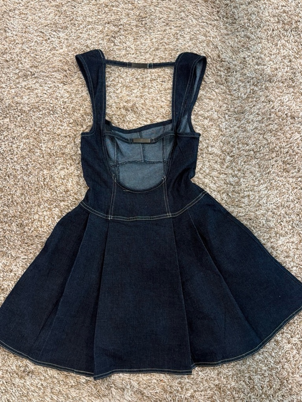 BDG Black Mini Dress with Contrast Stitching - Picture 2 of 3